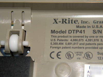 X rite DTP41 spectrophotometer w cal plaque, cables, ex