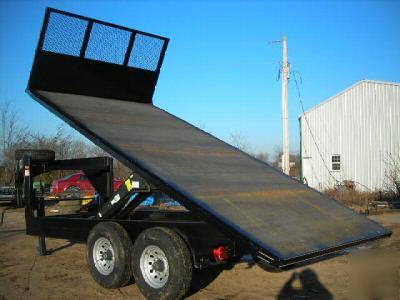 2010 flatbed 8 X16 gooseneck or 5TH wheel dump trailer