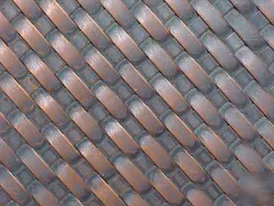 Copper screen woven copper door panels 