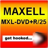 Maxell mxl-dvd+r/25 4.7 gb plus spindle 16X write once