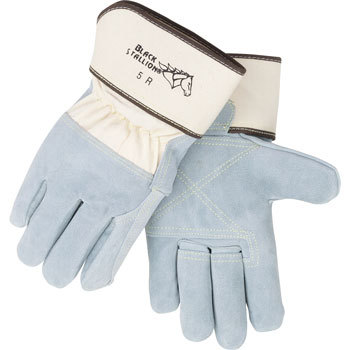 Black stallion cowhide leather palm gloves - reinforced