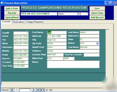 Campground reservation software
