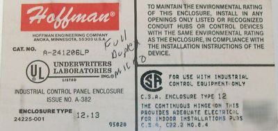 Hoffman type 12 continuous hinge enlosure a-241206LP 