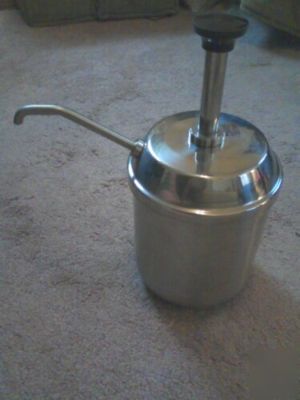 Stainless steel server condiment dispenser (pump & jar)