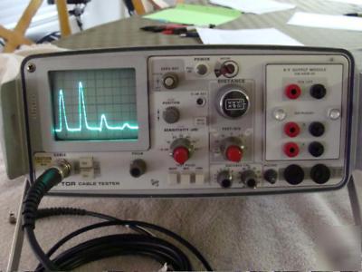 Tektronix 1503 tdr cable tester & module w/extras 