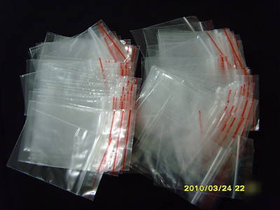 100 ziplock zipper lock clear plastic poly bags 4X6CM