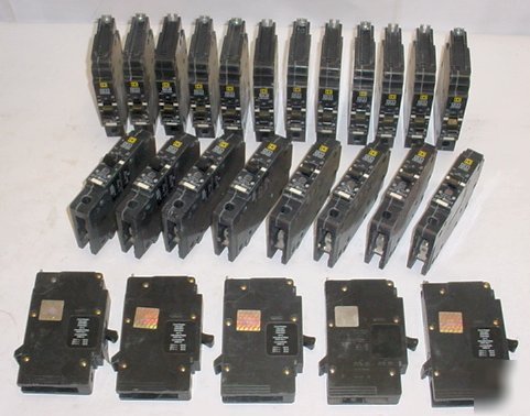 Lot 25 square d 20 amp circuit breakers JB14020 277 v