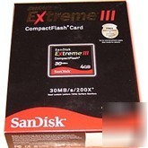 Sandisk extreme iii 4GB compact flash card, retail