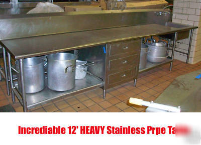 12' work table prep sink - 144