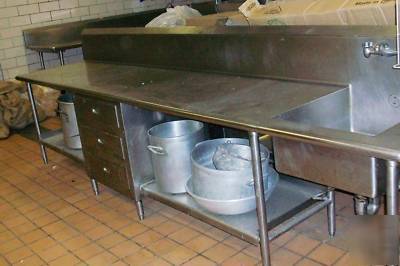 12' work table prep sink - 144