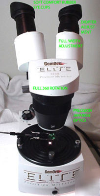 Gemoro 1030 pm mc pro darkfield stereo gem microscope