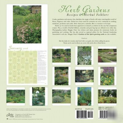 Herb gardens: recipes & herbal folklore - 2008 calendar