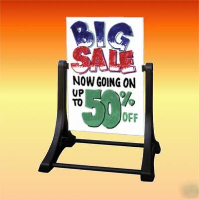 Swinger sidewalk curb sign write-on/wash-off, white wo