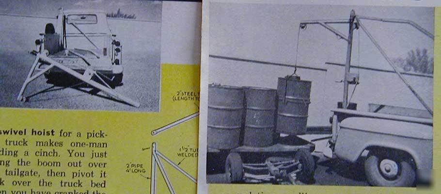 Swivel hoist for pickup truck howto plans GR8 oil drums