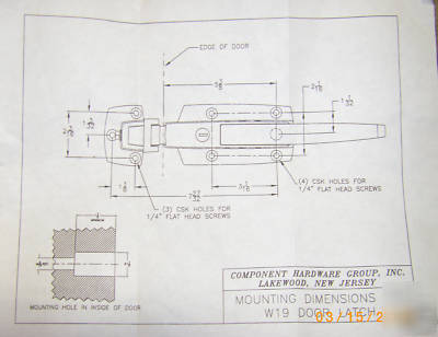 Walk-in refrigerator door latch, locker handle kit