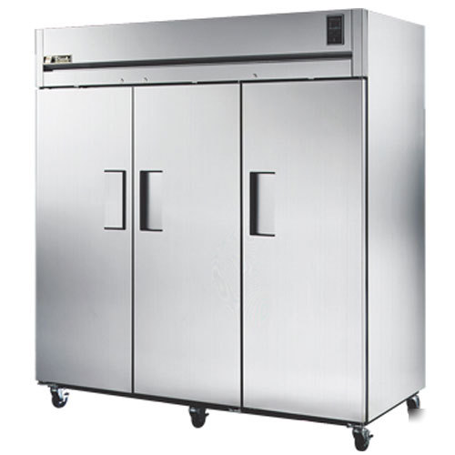 True TG3F-3S reach-in freezer, 3 stainless steel doors,