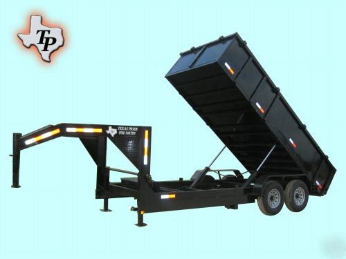 2010 7X16 texas pride gooseneck dump trailer 14K gvwr