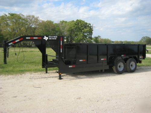 2010 7X16 texas pride gooseneck dump trailer 14K gvwr