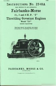 Fairbanks morse 1 1/2, 3, 6HP engine manual hit miss