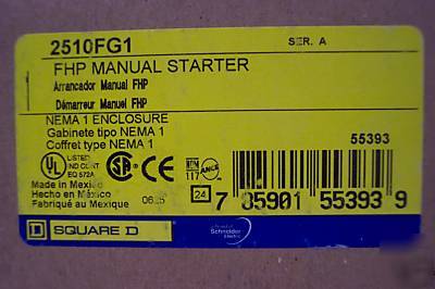 Square d manual motor starter 2510-FG1