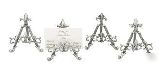 Business card holder executive work french fleur de lis