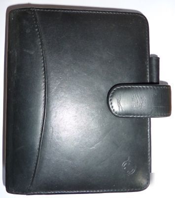 Franklin covey monarch black leather organiser