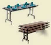 Walnut high-pressure top folding table 30 x 72