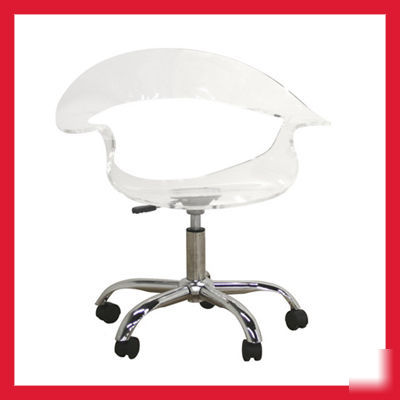 Elia modern clear acrylic swivel chair office chair