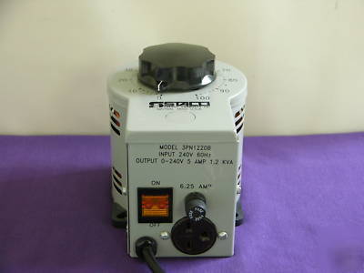 Staco 3PN1220B 0-240V 5 amp variable transformer