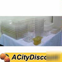 21 assorted restaurant plastic food containers pans