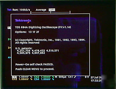 Tektronix TDS684A 1GHZ digitizing oscilloscope cal'd