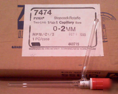 Corning pyrex rotaflo stopcock 2-way 7474-2 90 degree