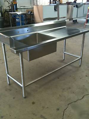 6FT x 28INCH x 34INCH sink with back-splash