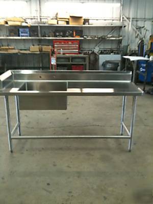 6FT x 28INCH x 34INCH sink with back-splash