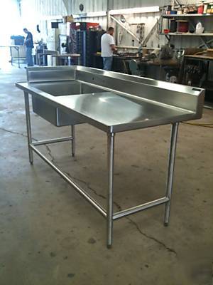 6FT x 28INCH x 34INCH sink with back-splash