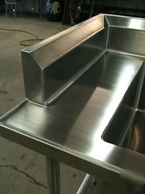 6FT x 28INCH x 34INCH sink with back-splash