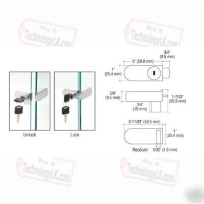 Chrome no-drill showcase lock quick and easy to install