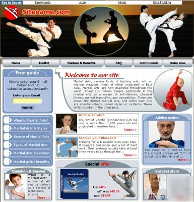 Martial art website for sale + adsense