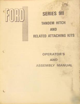 Ford 911 tandem hitch for chisel plows, harrows manual