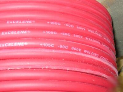 New 50' 2 gauge welding cable red battery usa copper 