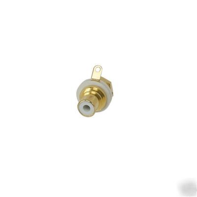 Panel mount gold plated phono socket white