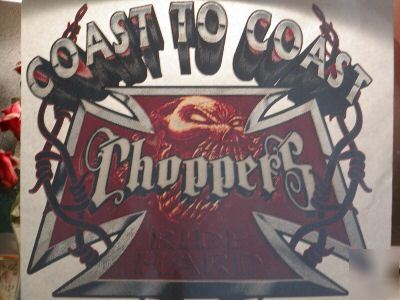 Coast to coast choppers iron cross biker iron on