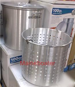 New 100 quart chilli soup crawfish stock pot & basket