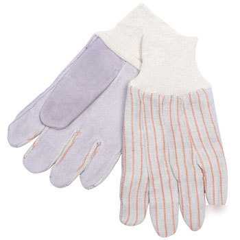 New industrial leather palm work gloves - 12 pair, 