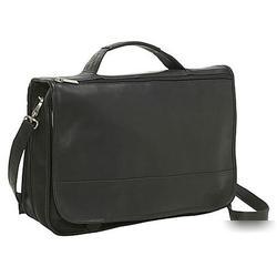 New le donne leather expandable messenger - black