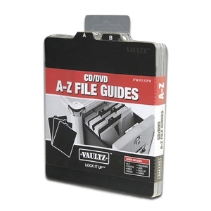 New vaultz a-z file guides for cd/dvd sleeves