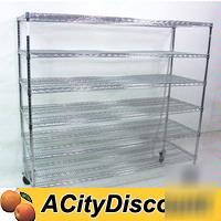 Used 6 shelf commercial 72X24 restaurant dry storage