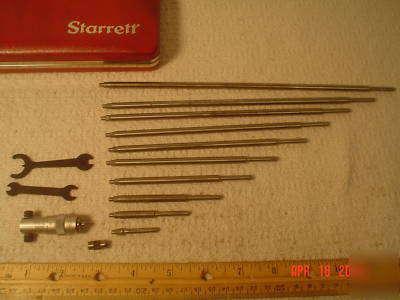 Starrett inside id micrometer set #124, 2