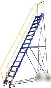 Steel rolling warehouse ladder lad-6-10-g