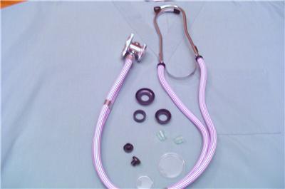 Stethoscope dual head sprague nurse emt purple striped